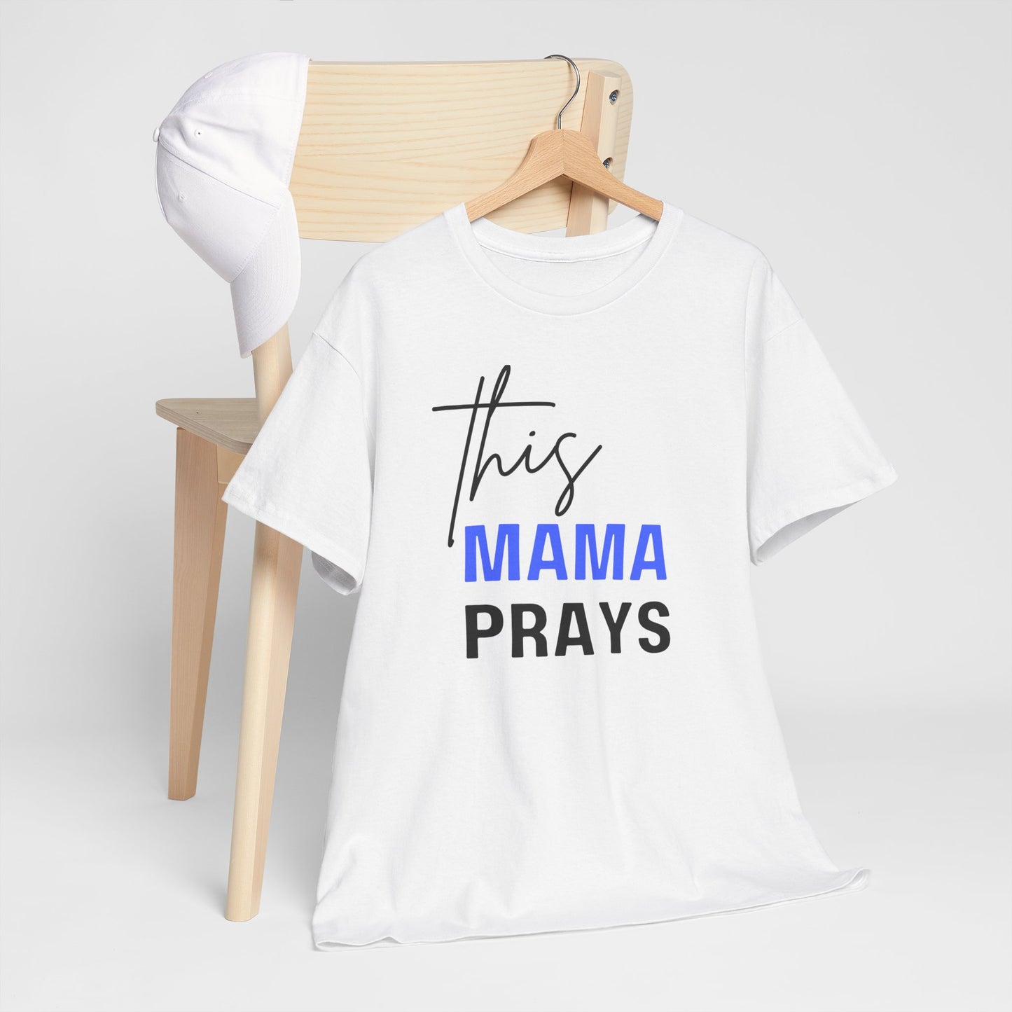 This Mama Prays Tee (Blue)