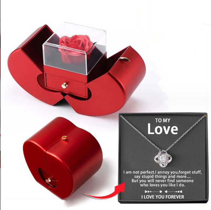 Valentine's Day Rose/Necklace Gift Box